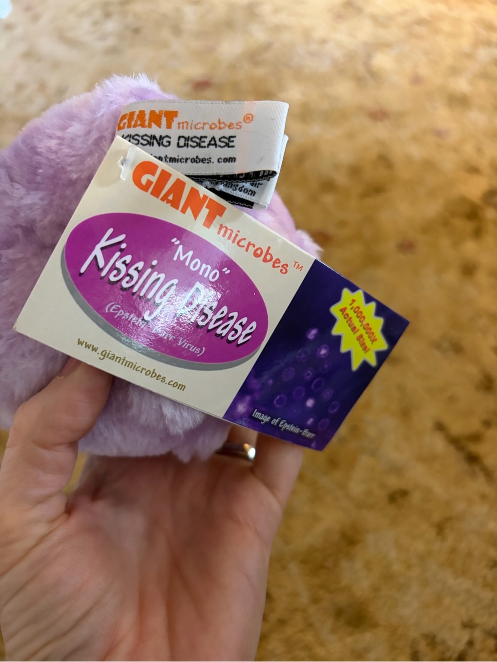 NWT GIANTmicrobes "Mono (Kissing Disease)" Plush - Light Purple small healthcare